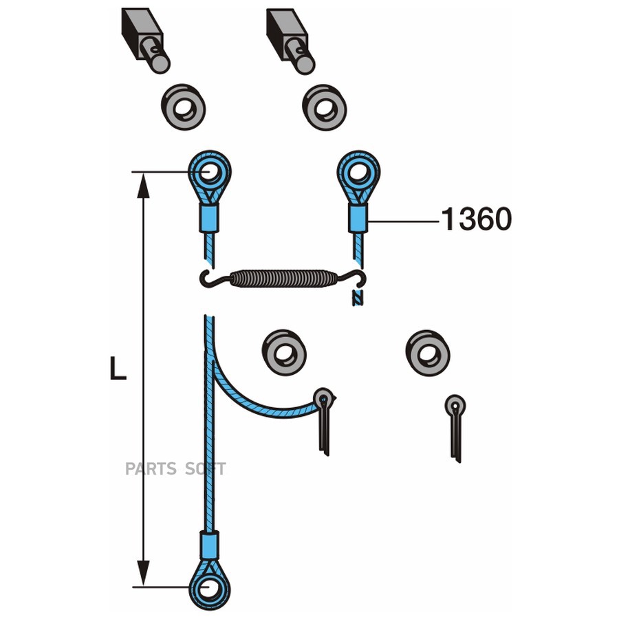 Трос страховочный / L=1330mm / BPW