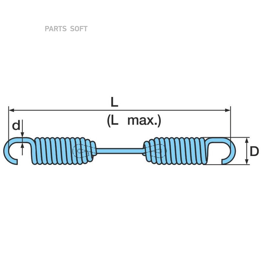 Пружина BPW / колодки - 3020-1 поворотный мост, основная ?22-?3.6-163L / Oe