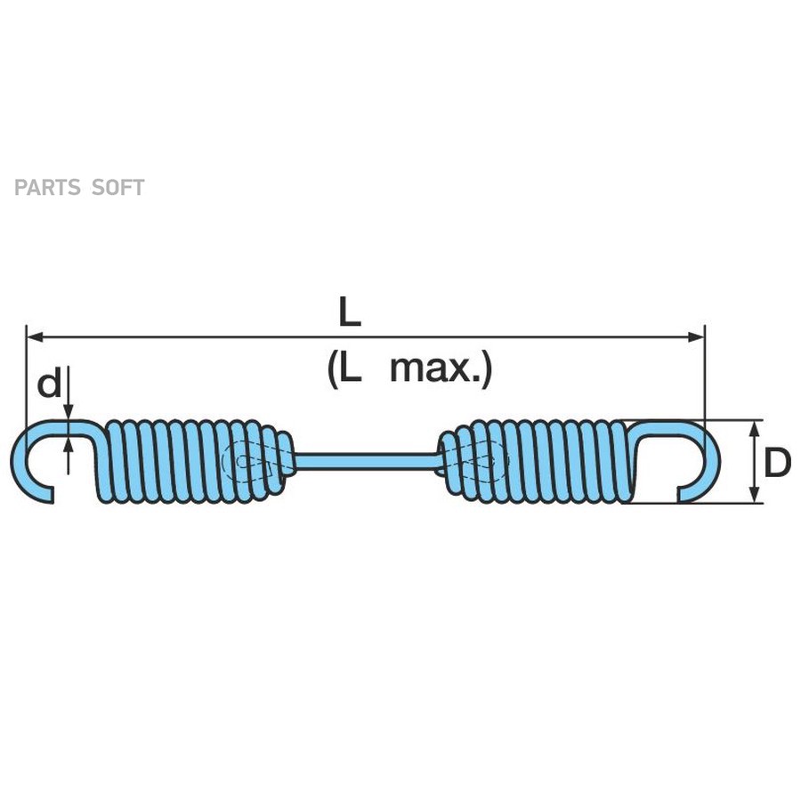 Пружина BPW / колодки - Eco .  основная .SN30 . ?20-?3.5-180L /  Oe 0539734170