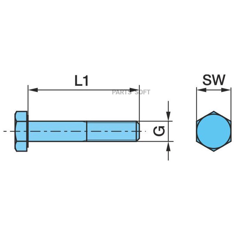 Болт BPW / амортизатора _ M20*2.5 - 160L _ 8.8 _ SW30 _ резьба-?mm / Oe