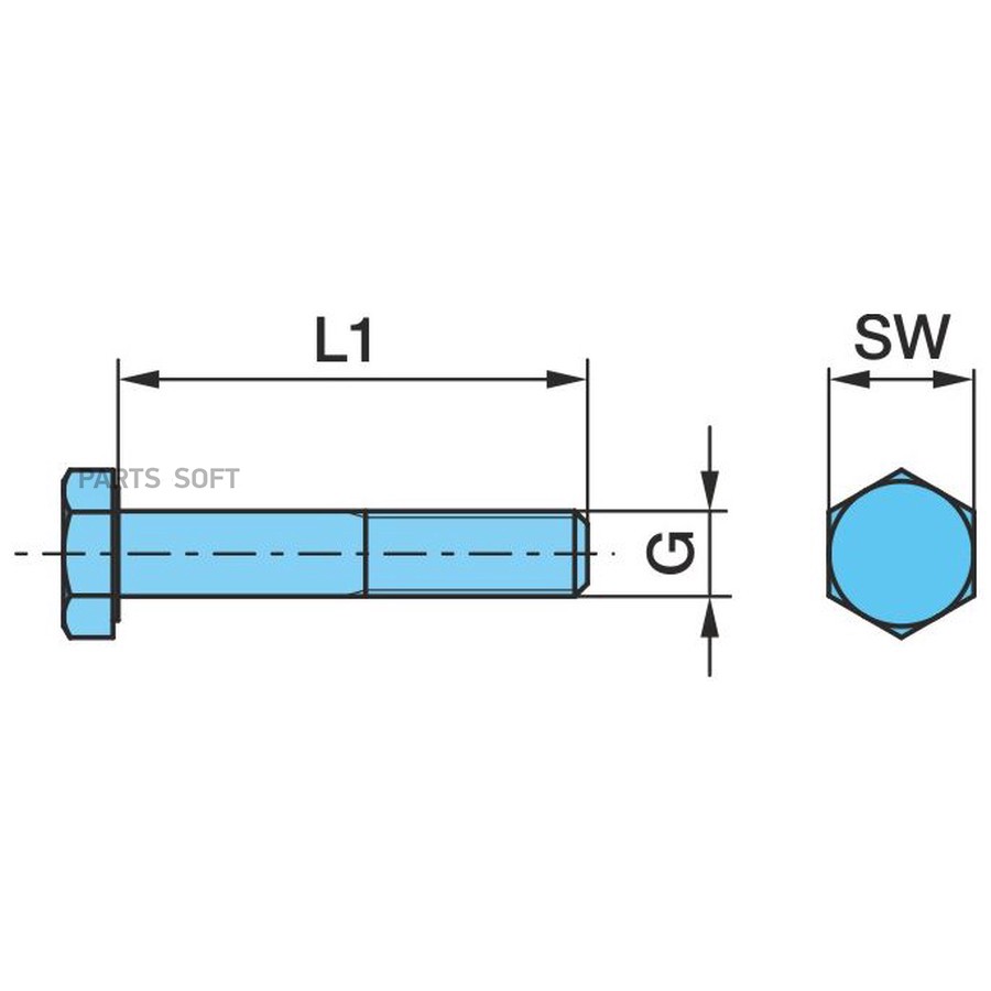 $ Болт BPW / амортизатора _ M20*2.5 - 110L _ 8.8 _ SW30 _ резьба-55 mm / Oe