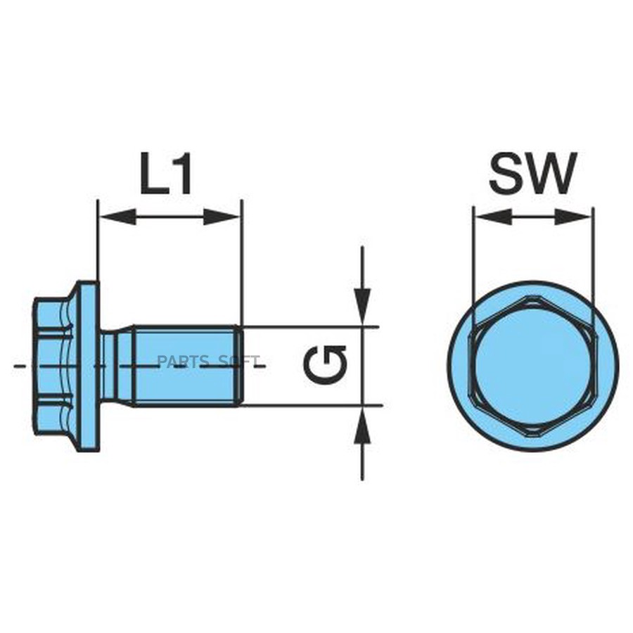 Болт BPW / крепл пневморессоры _ M16*75 - SW22 _ шаг резьбы -2 _ 10.9 / Oe