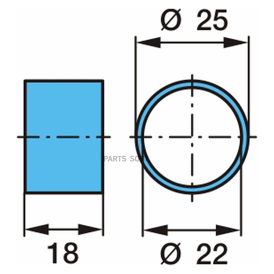 Втулка BPW / для центровки двойного колесного диска _ ?22-?25-18h _ сталь / Oe
