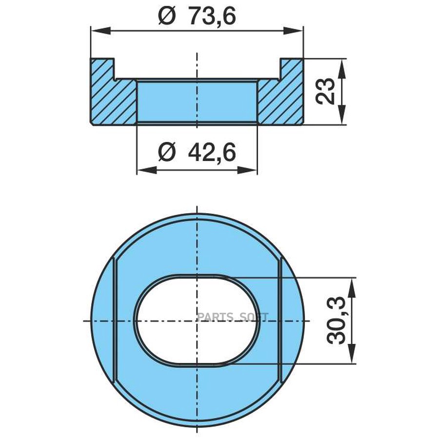 Втулка BPW / вварная в кроншт подвески . ?30-?42-?73-23h . овал /  0311323010
