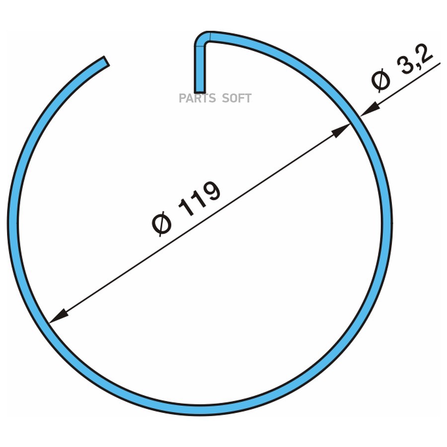 $ Пружинное кольцо  W 90 мм. (стопор баланс.)