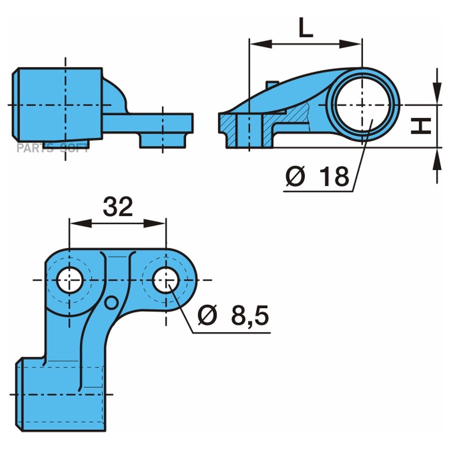 Кронштейн датчика ABS, лев.