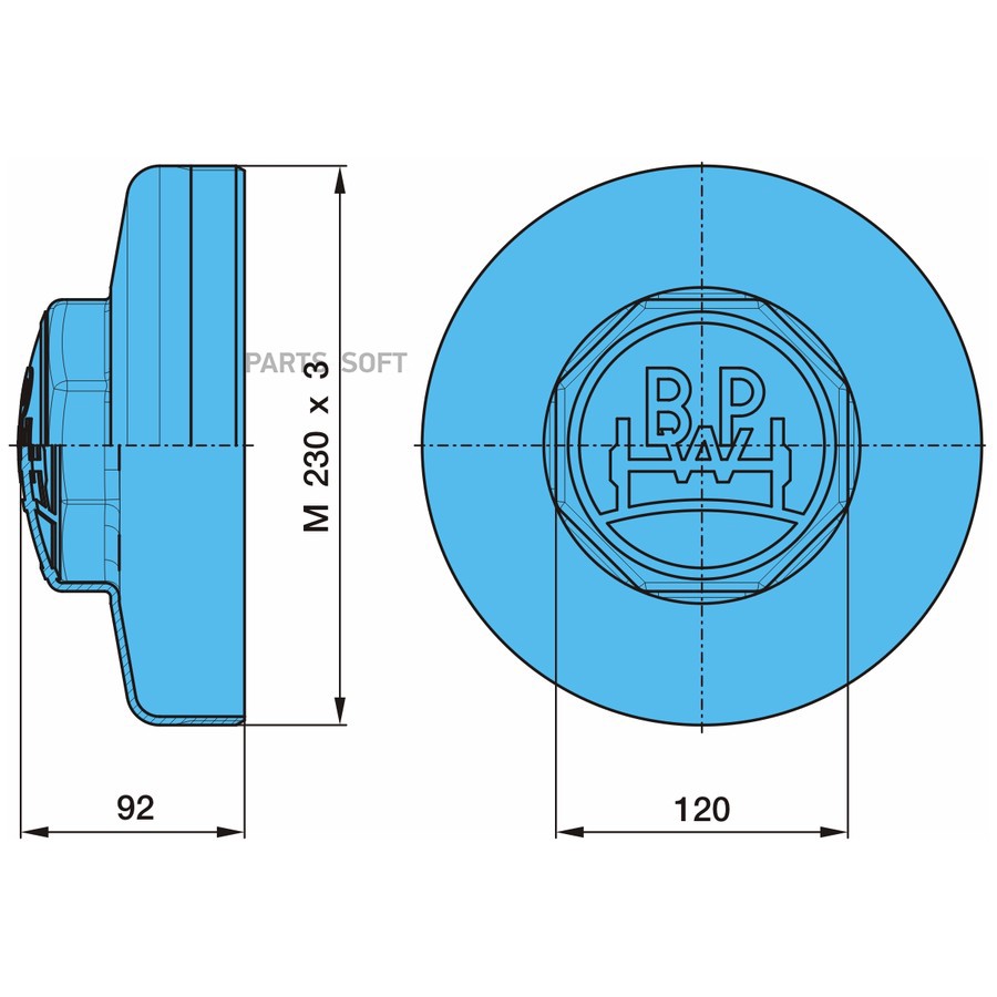 Крышка оси балансира 230X3