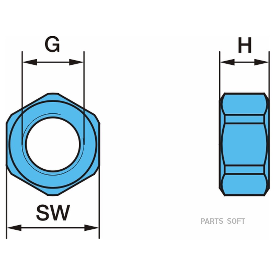 Гайка колесная BPW / M22*1.5 - 25H - SW32 . без юбки /  0326004120