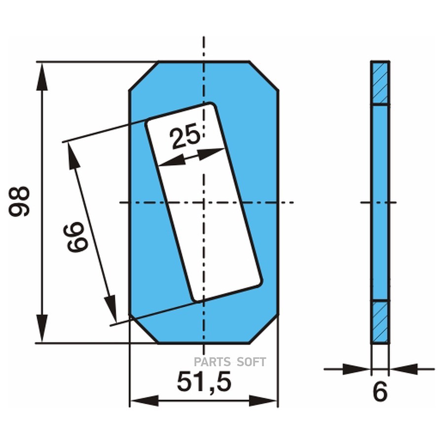 Пластина регулировочная для болта 24мм 98/51,5 * 6мм
