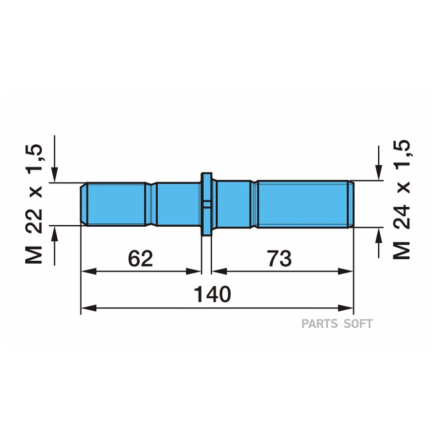 Шпилька 20т  M24X1,5-M22X1,5X62/140
