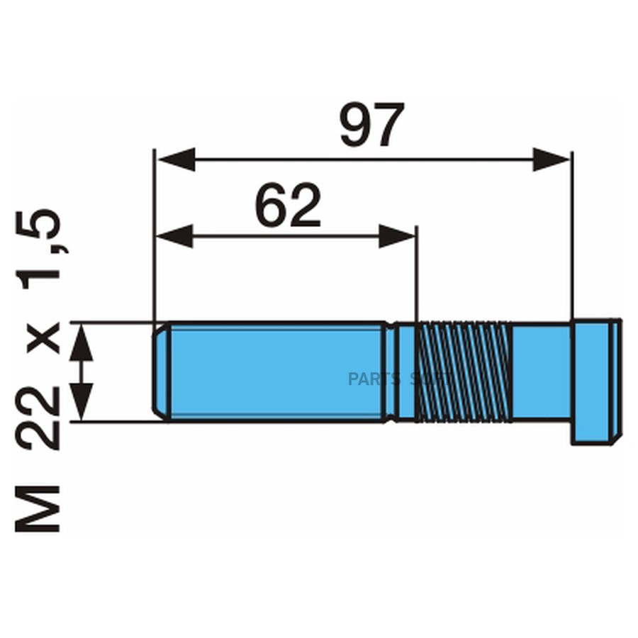 Шпилька BPW / EcoMaxx - Eco+ L-97 / 62 M22*1.5 _ без гайки /  Oe
