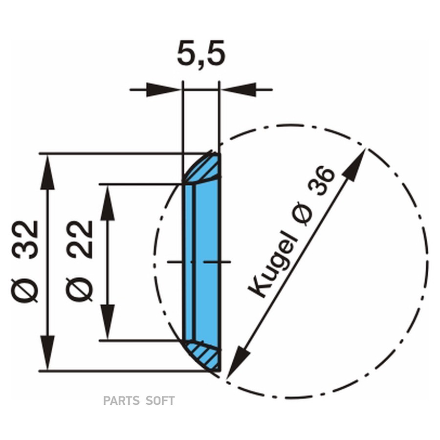 Кольцо BPW / конус шпильки для второго диска _ ?22-?32- 5.5H / Oe 0331010130