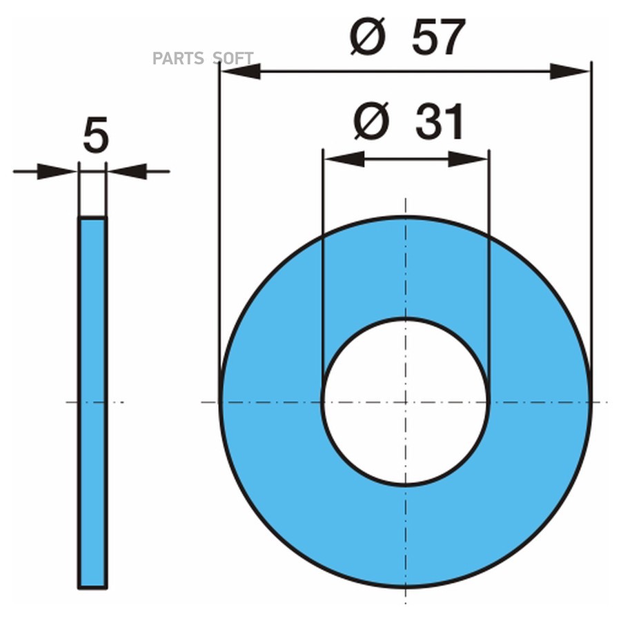 Шайба BPW / болта полурессоры _ ?31 - ?57 - 6H _ Geomet-покрытие / Oe