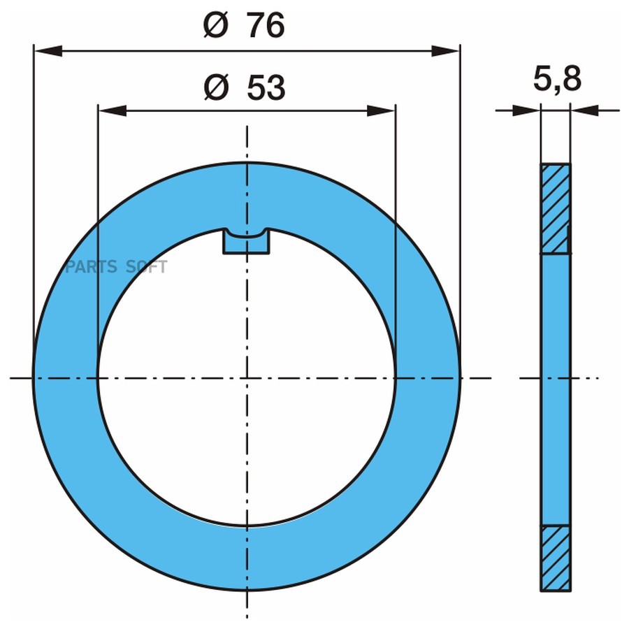 Кольцо для ступиц ECO 10t ? 53 / 76 x 5,8