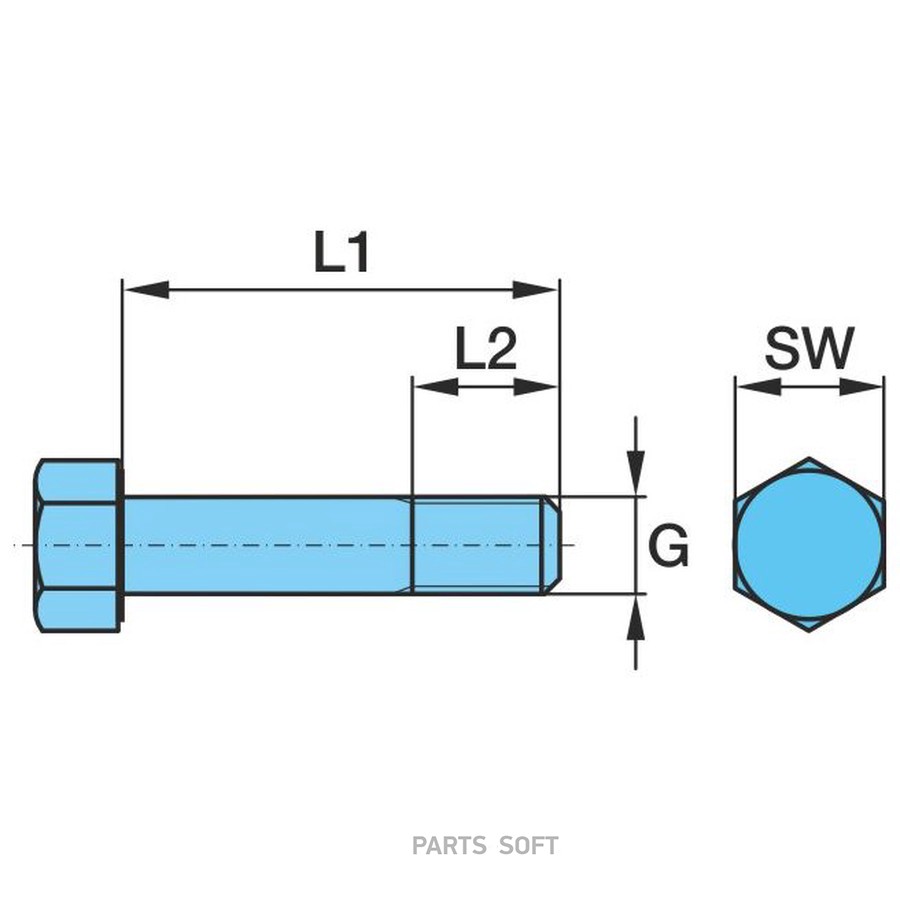 Болт BPW / реакт тяги _ M36*215L _ 8.8 _ SW55 _ резьба-45mm /
