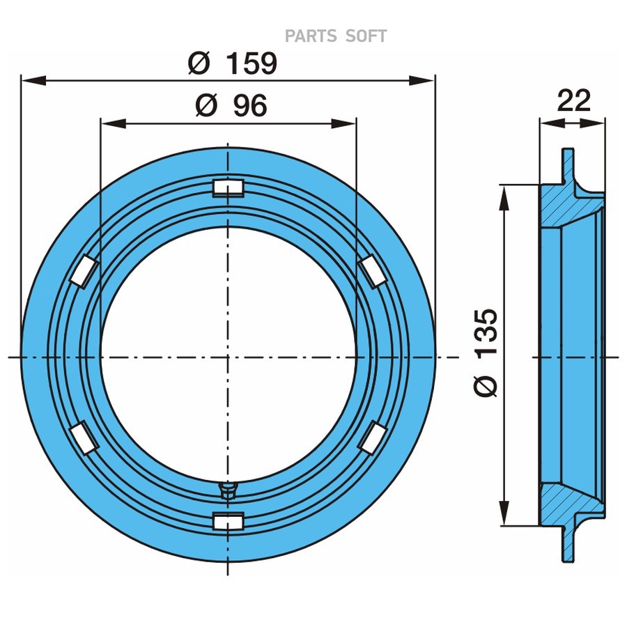 Кольцо BPW / упорное подш -33118 . Eco-10т . ?96-?135-?159-22H /  0337007620