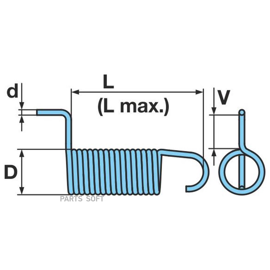 Пружина BPW / трещетки пов оси . ?23.8 - ?2.8 . V18-69L-105Lmax /  0339726040