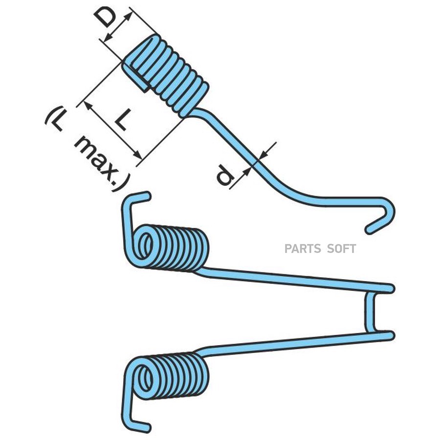 Пружина BPW / колодки - Eco . доп -КРЮК .SN42-SN36 . ?16,2-?3,2-32L -36Lmax