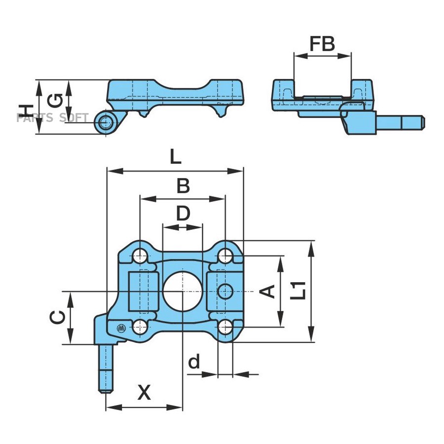 Кронштейн амортизара с пальцем прав. F120