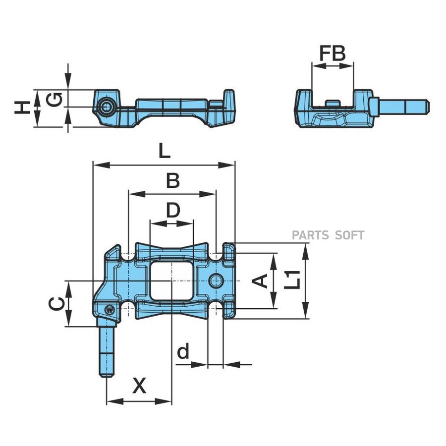 Кронштейн амортизатора прав с пальцем и бобышкой (ex.0503221180)